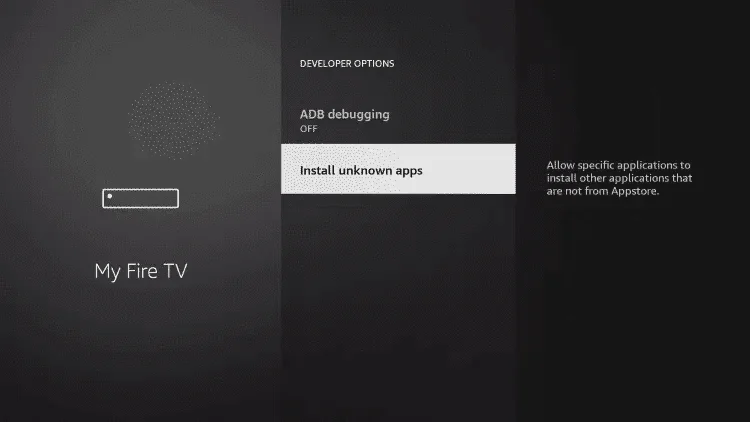Hakuna TV Fire TV Stick – Schritt 3: Unbekannte Apps