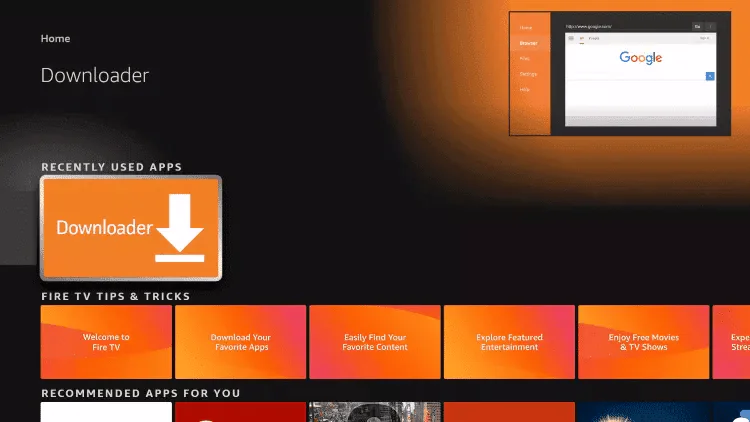 Hakuna TV Fire TV Stick – Schritt 1: Downloader starten